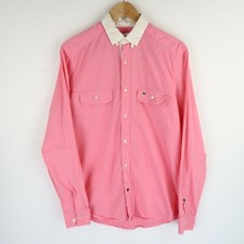 Lacoste Mens Smart Casual Shirt Long Sleeve Contrast collar SZ Medium (E2859)
