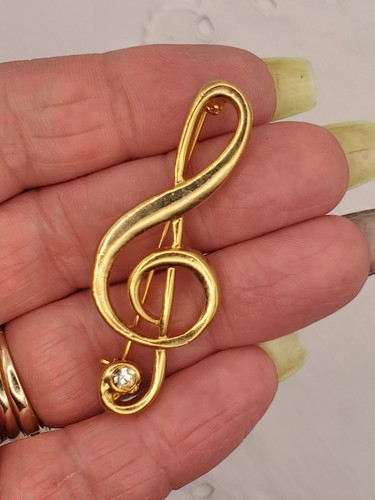 Vintage treble clef pin - vintage,