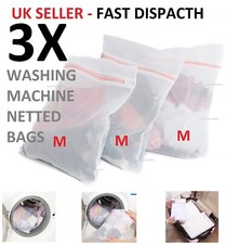 3x Medium Zipped Wash Bags Laundry Mesh Net Bra Sock Underwear Washing Machine
