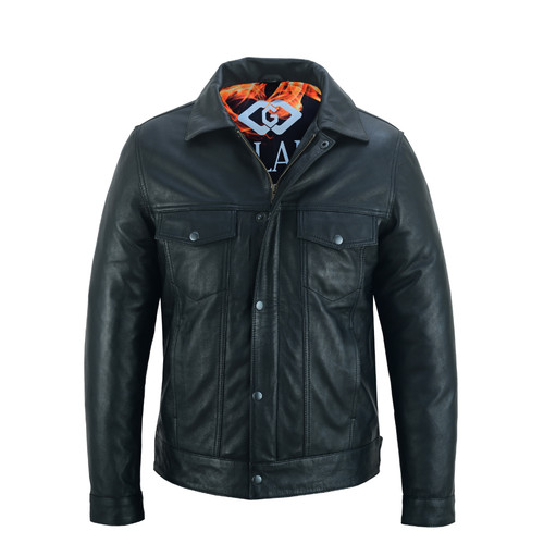 Mens leather jacket trucker - mens,