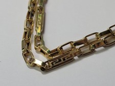 14CT GOLD GREEK PATTERNED BOX CHAIN