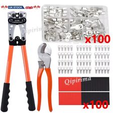 Heavy Duty Battery Cable Crimping Tool Wire Lug Crimper Terminal Copper Lugs Kit