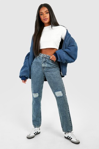 Ladies high waisted ripped - high,