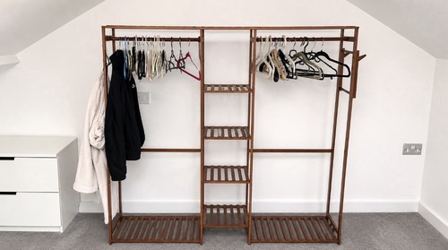 Wooden open wardrobe - open, x
