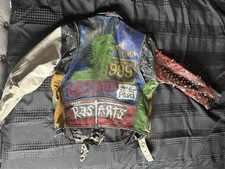 Custom Painted Punk Studded Leather Jacket