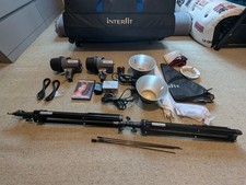Interfit EX150 Home Photography Studio Flash Lighting Kit 2-Pack & wheelie case