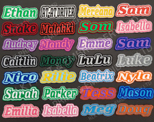 Personalised Embroidered Name Patch Badge L1 Girls Boys Iron on or sew on text