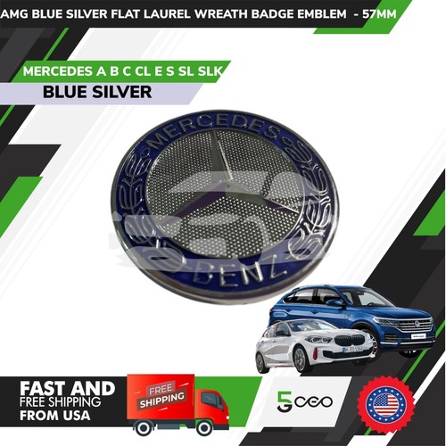 Front hood emblem silver - emblem, blue