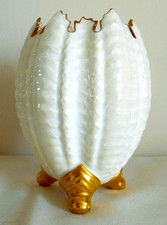Antique c.1881-91 Coalport, Rare Gilded Vase, No. A8544, Ornate Gilded Top Edge