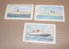 1960s CUNARD LINER POSTCARD PAINTINGS RMS MAURETANIA, CARMANIA, UEEN ELIZABETH