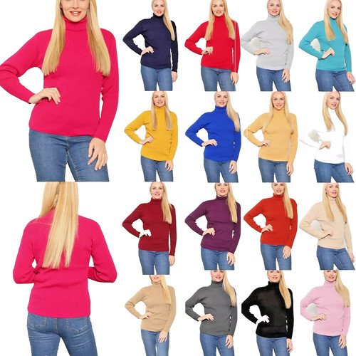 Womens ladies high roll - roll, neck