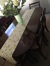 Waring & Gillow McIntosh model Dining table, Extension and 6 chairs.