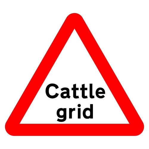 Cattle grid sign sticker - or,