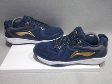 LI-NING  Ultra IV Shoes Badminton Shoes For Men - Gold , Navy UK 7.5 / EU 42 VGC