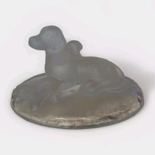 Frosted Glass Labrador Dog And Pups Ornament Figurine Statue Mantelpiece Display