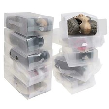 10 x SHOE BOX PLASTIC STORAGE