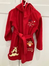 Baby unisex 18-24mnths red Disney winnie the pooh and tigger dressing gown VGC