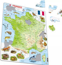 Map of France with Animals -