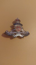circa WW1 Enamelled Silver UK Military Sweetheart Pin Brooch RA Royal Artillery