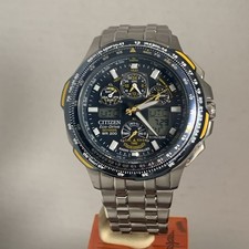 Citizen Men's  Eco-Drive Atomic Blue Angels Skyhawk Titanium Watch JY0050-55L