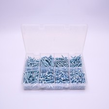 500Pcs Large Self Tapping Screws Set Assorted Box 10 & 12 Gauge BZP Tappers