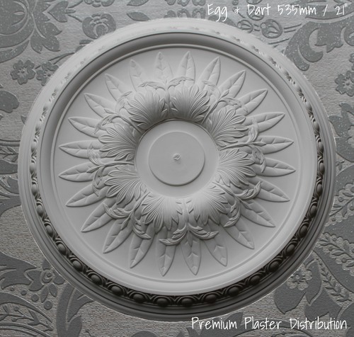 Plaster ceiling rose egg - plaster,