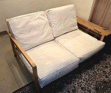 IKEA Lillberg 2 Seat Sofa Birch And Cream Cushions