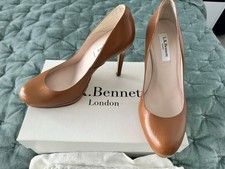 LK Bennett Tan Leather Sledge Court Shoes Size 38.5 VGC