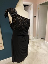 LBD Cocktail Party Wear Jessica Howard Size 14 Stretch Black Lace Sequins Unworn