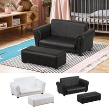 Kids Sofa Set, 2 Seater Children Armchair Furniture with Footrest