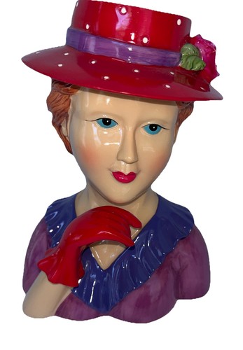 Vintage 2004 lady head - lady, vase’