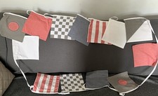 Little White Company Grey, Red, White & Blue Nautical Style Fabric Bunting, new