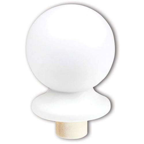White primed ball newel cap - newel,