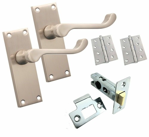 Door handles pair satin nickel - satin,