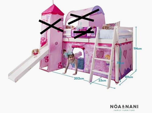Middle sleeper bed with