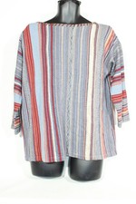 Chaps Denim Boho Jumper Large Western Stitch Striped Multicoloured