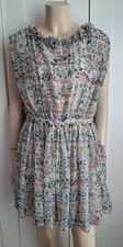 Ted Baker Dress Soft Drape Sleeveless Butterfly / Botanical Print Lined Size 2