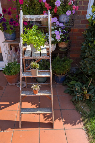 Lovely old vintage wooden step - old,