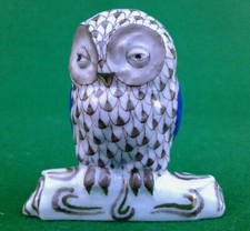 HEREND BROWN FISHNET OWL ON