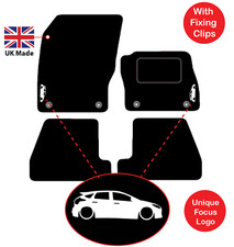 Tailored Car Mats Fits Ford Focus MK3 Facelift 2015 to 2018 Unique logos 4 Clips