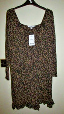 ladies lovely brown/black patterned dress from Next size 16petite,bnwt,£28