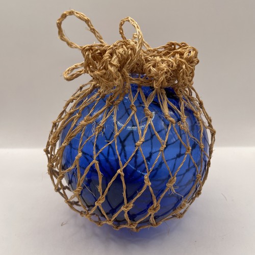 Bright blue glass buoy - glass, fishing