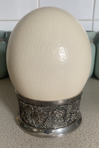 Lovely ostrich egg and ornate - lovely,