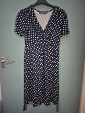 Blooming Marvellous Size 8 Blue Heart Print Knee Length Dress * (325/157)
