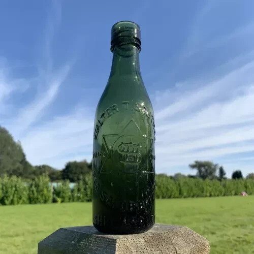 Dark green vintage bottle - green,