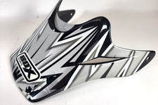 BOX MX Series Helmet Peak Visor Silver Black White Lightning Graphic – OEM