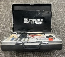 Vintage Genuine Police Detective Crime Scene Fingerprint Kit With Suitcase