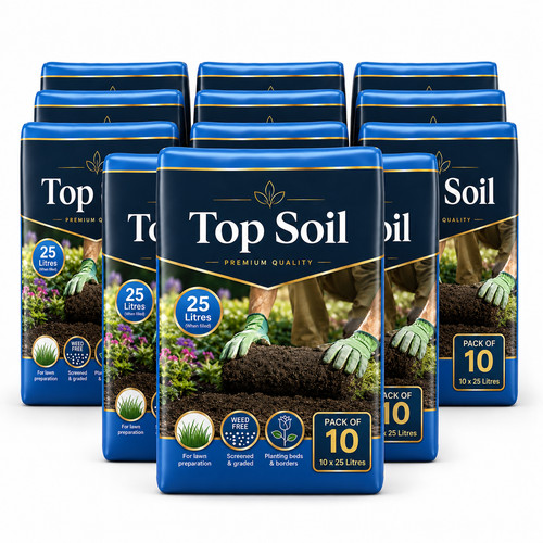 250l garden top - soil, 10x25l