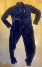 Fila Vintage VELOUR Tracksuit  Navy Blue F Logo Medium* RARE