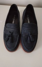 Russell & Bromley Blue Suede Leather Tasselled Shoes Loafers Mens UK 7 US 8 EU41